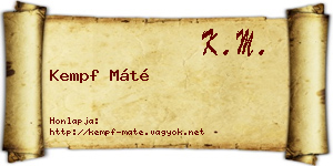 Kempf Máté névjegykártya
