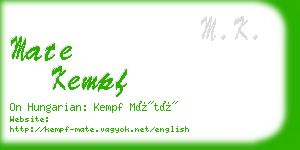 mate kempf business card